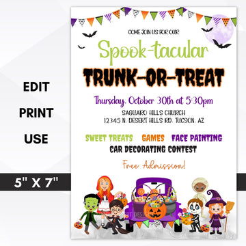 cute halloween trunk or treat invitation